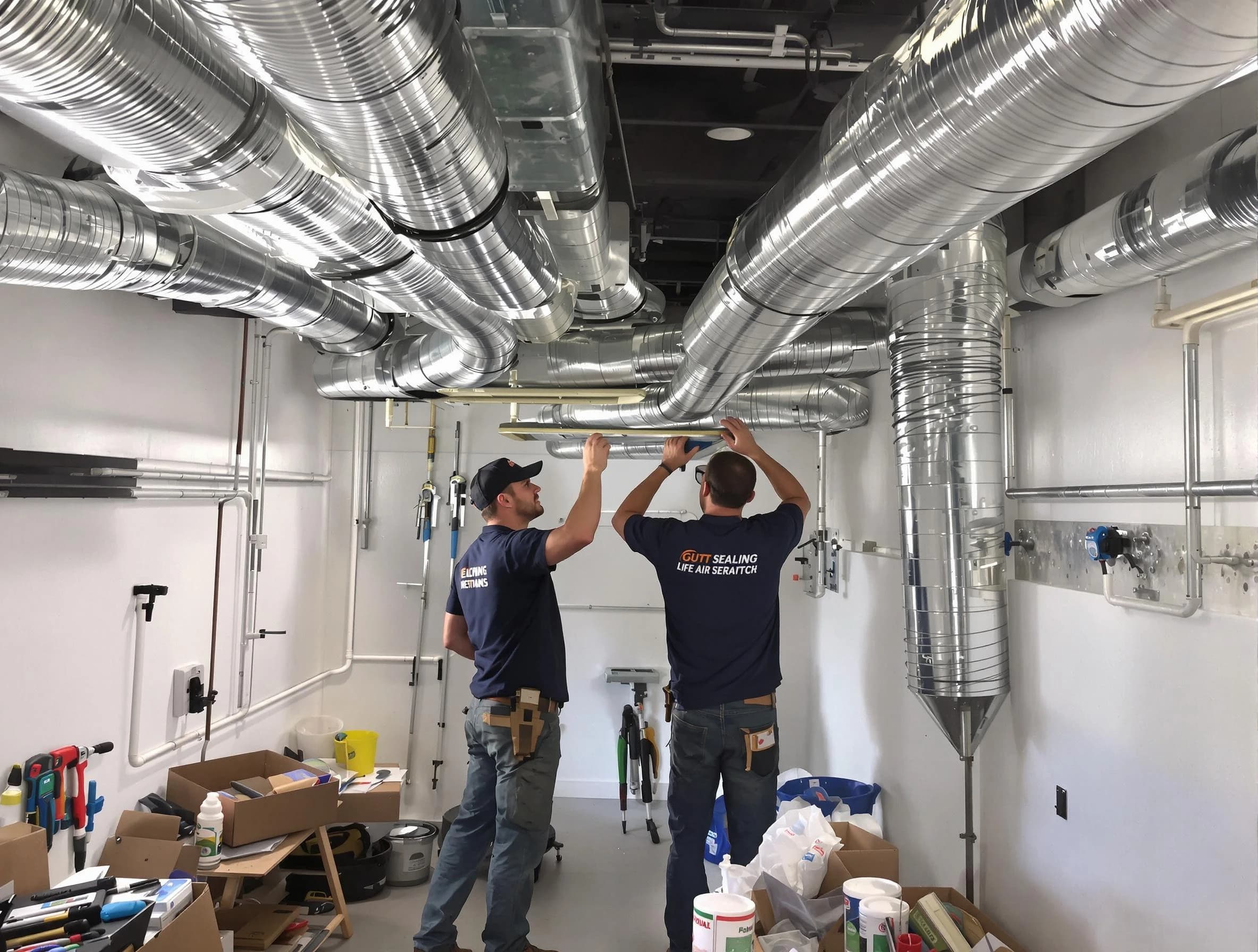 Middleborough Air Duct Cleaning technician applying professional duct sealing solutions in Middleborough