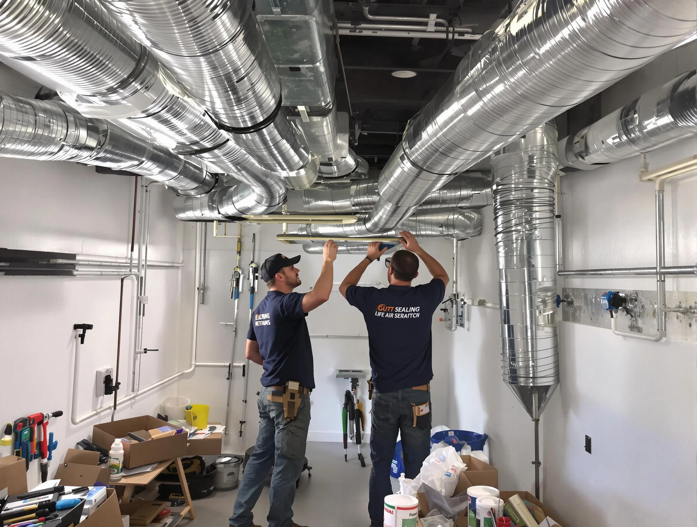 Middleborough Air Duct Cleaning technician applying professional duct sealing solutions in Middleborough