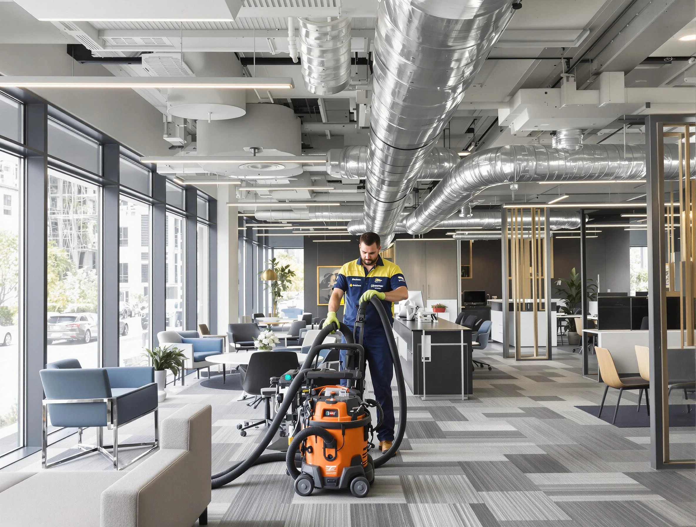 Middleborough Air Duct Cleaning team performing thorough commercial duct cleaning at a Middleborough business center